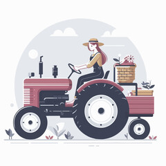 farmer truck car vector illustration