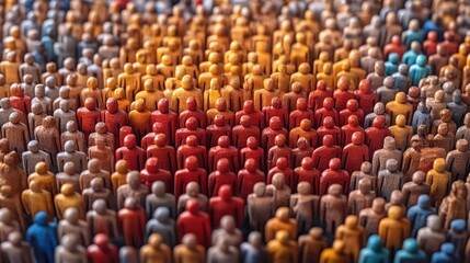 Obraz premium A Sea of Humanity: Diversity and Unity in a Crowd of Miniature Figures