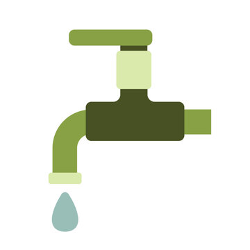 recommend clip art: Green water tap icon flat illustration, water tap clip art, faucet clip art, faucets and water drops vector illustration
                    