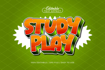 study play editable text effect with a kids and school text style