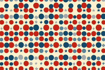 seamless polka dots pattern with circle independence day