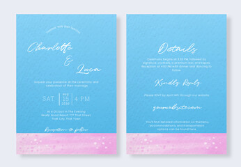 Watercolor Flower Field Wedding Card Set Elegant Nature Scene For Rustic Wedding