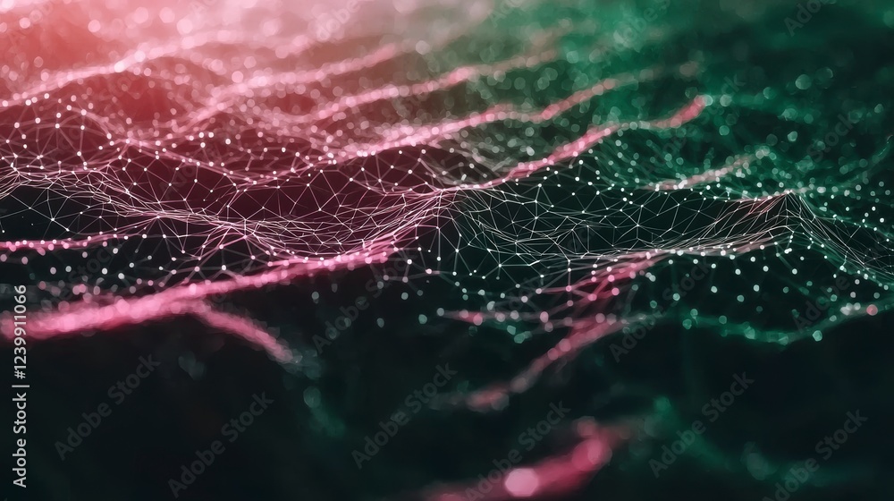 Poster abstract tech background futuristic network ai digital landscape data flow connectivi