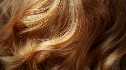 Naklejka premium Strand of curly, golden hair close up