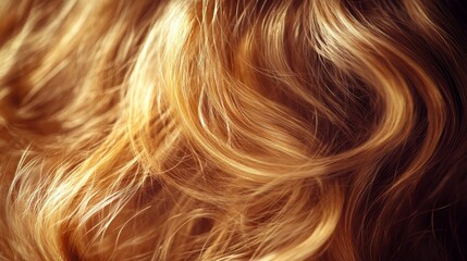 Fototapeta premium Strand of curly, golden hair close up