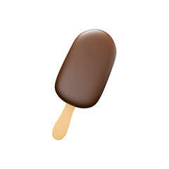 a 3d rendered illustration of chocolate covered ice cream sticks