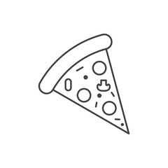 Pizza flat line icon. Vector thin sign of italian fast food cafe logo. Pizzeria illustration.