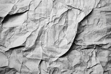 Crumpled Newspaper Texture with Visible Patterns