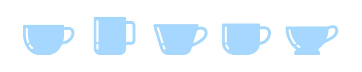 vector set of cups. icon, symbol