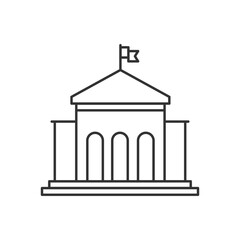 Fototapeta premium City hall building line icon, outline vector sign, linear style pictogram, vector illustration on white background.