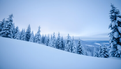 Ski in snow. Winter holidays and skiing concept, dreamy atmosphere. isolated with white shades