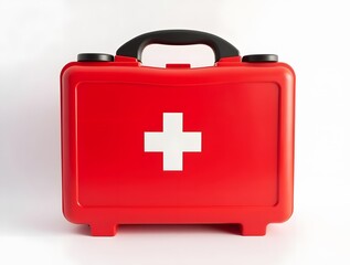 Fototapeta premium Red first aid kit symbolizes readiness for medical emergencies