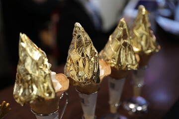 Gold leaf ice cream.
