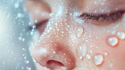 Fototapeta premium Dewy skin with water droplets