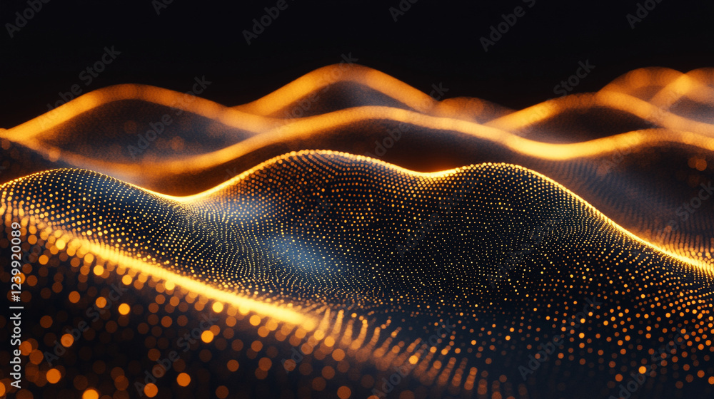 Poster abstract futuristic background with dynamic light, representing innovation, technology, and data net