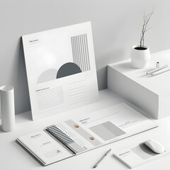Modern Business Presentation Template with Clean Design and Subtle Geometric Patterns