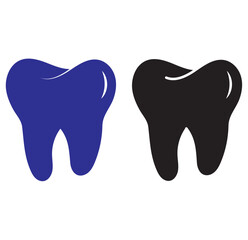 Tooth or Teeth icon. Dental symbol. Variety Design. Teeth care vector illustration. Oral hygiene sign. Dentist clinic logo. Blue dentistry. EPS 10