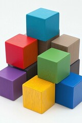 Obraz premium Colorful wooden blocks arranged in a design. AI.
