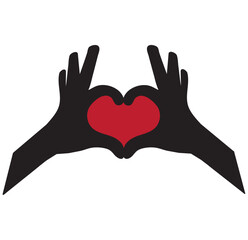 Hands making heart symbol icon. Variety finger heart line icons set. Hand with love icon vector illustration. Design of Variety.