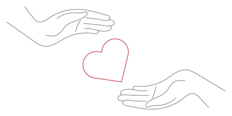 Hands making heart symbol icon. Variety finger heart line icons set. Hand with love icon vector illustration. Design of Variety.