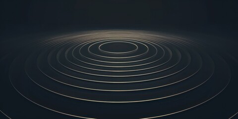 A serene minimalist graphic against a deep black backdrop, Sparse delicate curves and fine linear elements in the center, Modern minimalist style