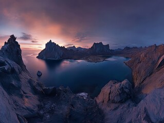 Panoramic view of majestic Padar Island during magnificent sunset.  - ai