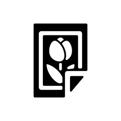 紙にプリントされた画像のアイコンイラスト