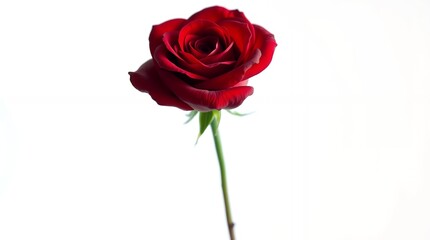 Single Red Rose Flower Photography White Background