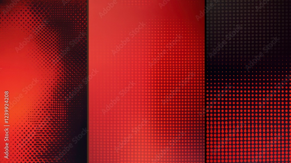 Poster abstract red and black textured background with various patterns.