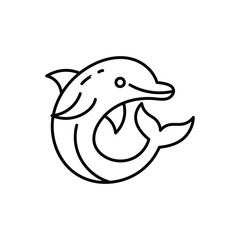 Dolphin icon logo design template isolated illustration