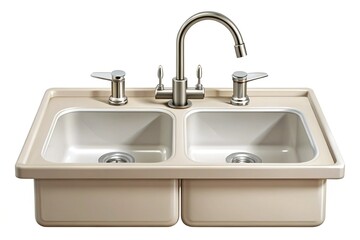 Fototapeta premium Modern Bathroom Double Sink Vanity - Clean Minimalist Design
