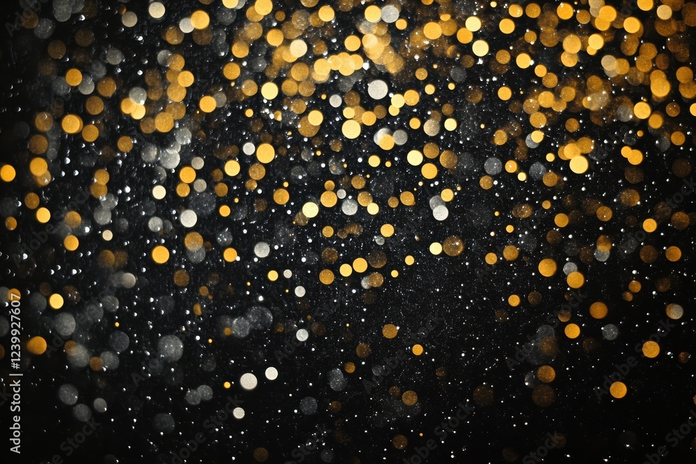 Aufkleber golden and silver bokeh lights creating abstract background
