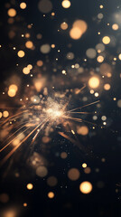 Fototapeta premium Blue and gold Abstract background and bokeh