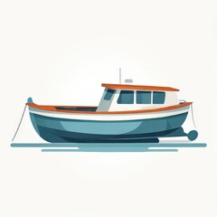 Naklejka premium the AI Image Generator, Stylized Illustration of a Motorboat