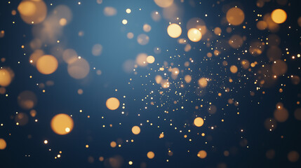 Blue and gold Abstract background and bokeh