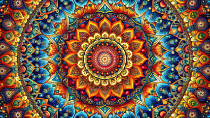 Stunning symmetrical patterns in vibrant colors create magical design