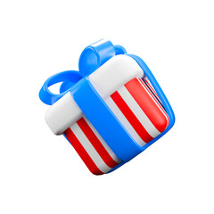 3D render of independence day's gift on white background 