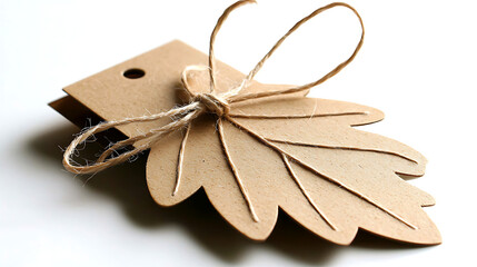 A brown leaf with a string tied to it. generated using AI