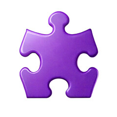 Obraz premium A textured purple puzzle piece with a matte surface challenge cooperation strategy