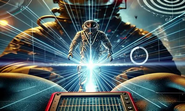 Holographic 6G Network Visualization: Futuristic Communication Technology Concept
