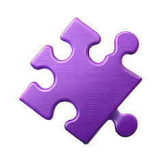 Obraz premium A textured purple puzzle piece with a matte surface challenge cooperation strategy