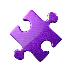 Obraz premium A textured purple puzzle piece with a matte surface challenge cooperation strategy
