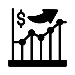 trading analysis glyph icon
