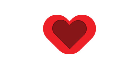 Valentine red heart icon. Heart shape Isolated on white modern background