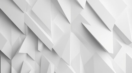 Abstract Minimalistic White Geometric Shapes Layered Background with Sharp Angles and Clean Lines