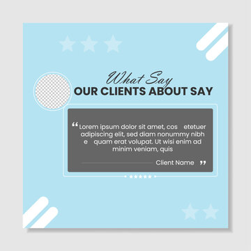 Modern client testimonial or creative client feedback template design, modern empty quote templates with Copy Space for Text, modern testimonial & client feedback template, digital testimonial.