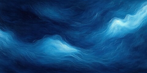 Obraz premium Serene Abstract Impressionism Blue Wave Background with Fluid Gradient Texture Art