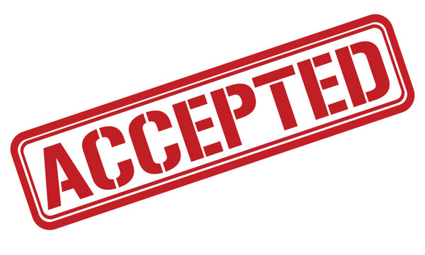 accepted red stamp text vector