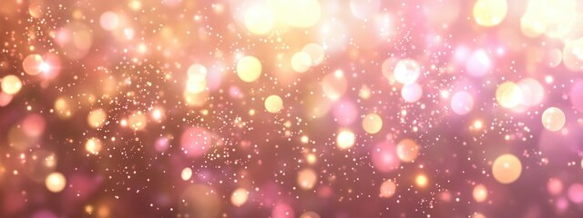 Obraz premium Pink Gold Bokeh Lights Abstract Background Soft Blur Glitter Celebration Decoration