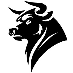 Bull head gym logo silhouette